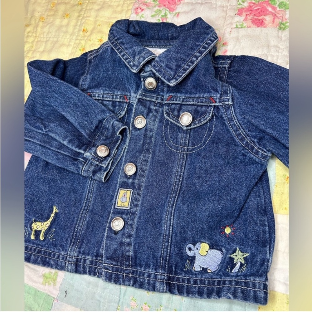 Vintage Safari Zoo Infant Denim Jacket 6/9 Months